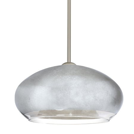 Besa Lighting Brio 14 Cord Pendant, Silver Foil, Satin Nickel Finish, 1x75W Incandescent 1TT-4345SF-SN